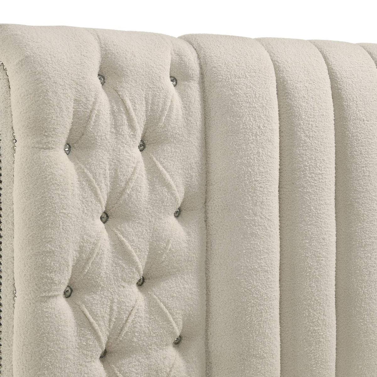 360111Q-S4 Sonya 4-piece Upholstered Queen Bedroom Set Ivory