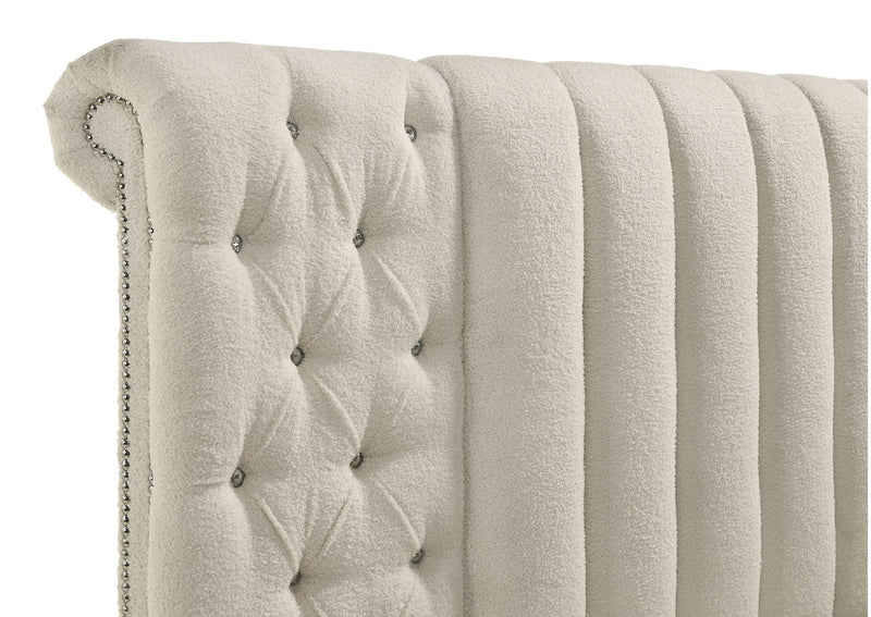 360111Q-S4 Sonya 4-piece Upholstered Queen Bedroom Set Ivory