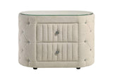 360112 Sonya 2-drawer Upholstered Nightstand Bedside Table Ivory