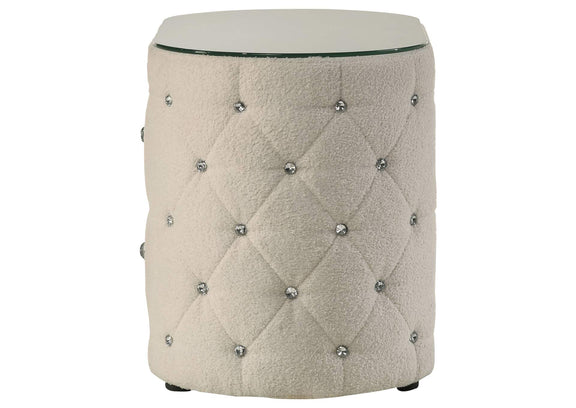 360112 Sonya 2-drawer Upholstered Nightstand Bedside Table Ivory