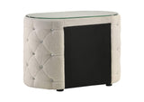 360112 Sonya 2-drawer Upholstered Nightstand Bedside Table Ivory