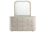 360113M Sonya 6-drawer Upholstered Bedroom Dresser with Mirror Ivory