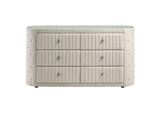360113 Sonya 6-drawer Upholstered Bedroom Dresser Ivory