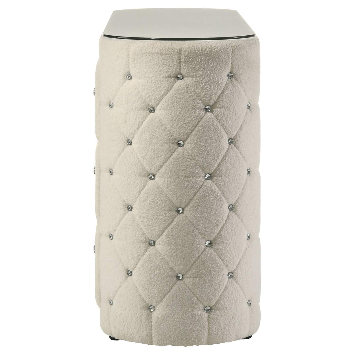 360113 Sonya 6-drawer Upholstered Bedroom Dresser Ivory
