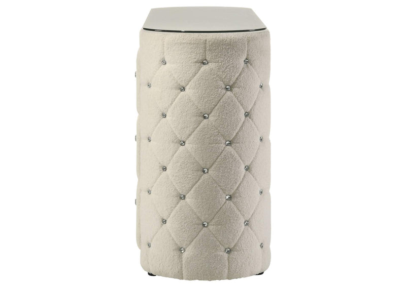 360113 Sonya 6-drawer Upholstered Bedroom Dresser Ivory
