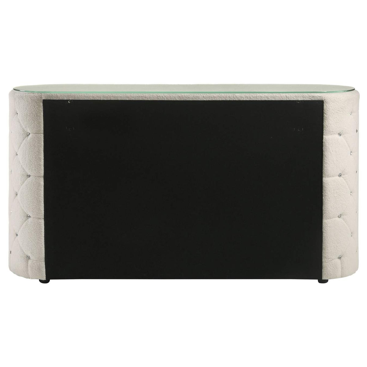360113 Sonya 6-drawer Upholstered Bedroom Dresser Ivory