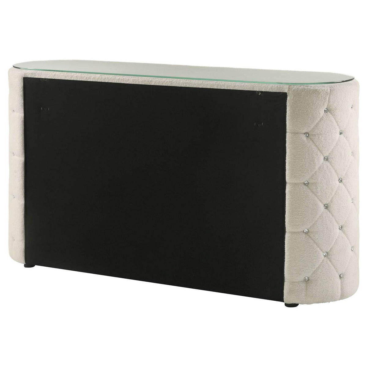 360113 Sonya 6-drawer Upholstered Bedroom Dresser Ivory
