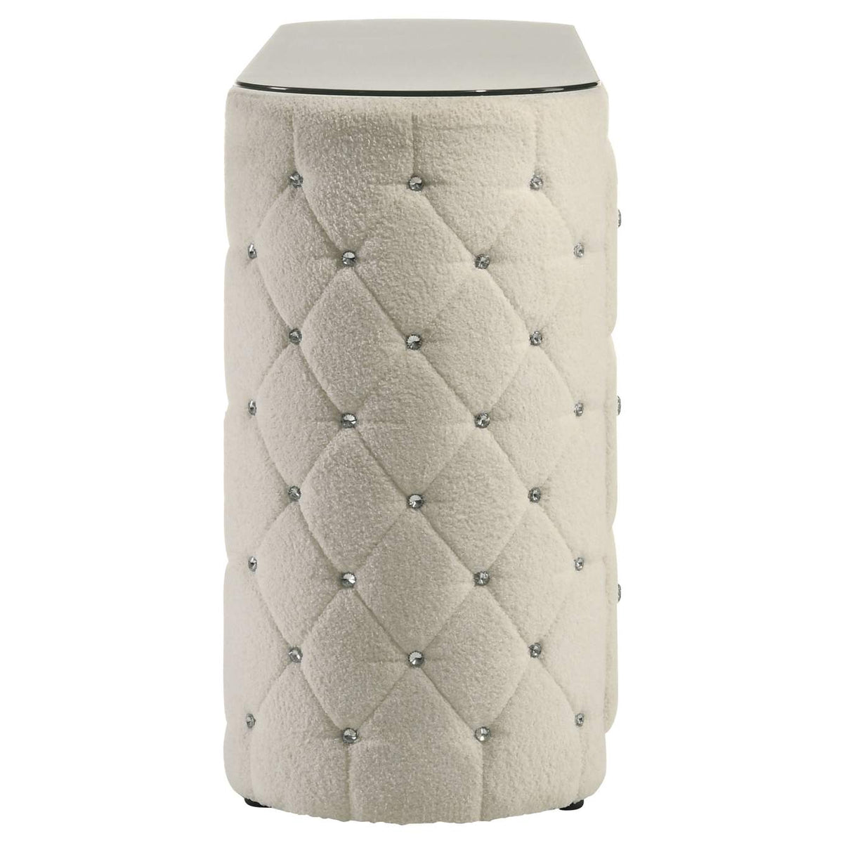 360113 Sonya 6-drawer Upholstered Bedroom Dresser Ivory