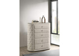 360115 Sonya 5-drawer Upholstered Bedroom Chest of Drawers Ivory