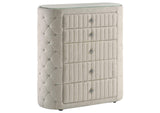 360115 Sonya 5-drawer Upholstered Bedroom Chest of Drawers Ivory