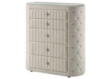 360115 Sonya 5-drawer Upholstered Bedroom Chest of Drawers Ivory