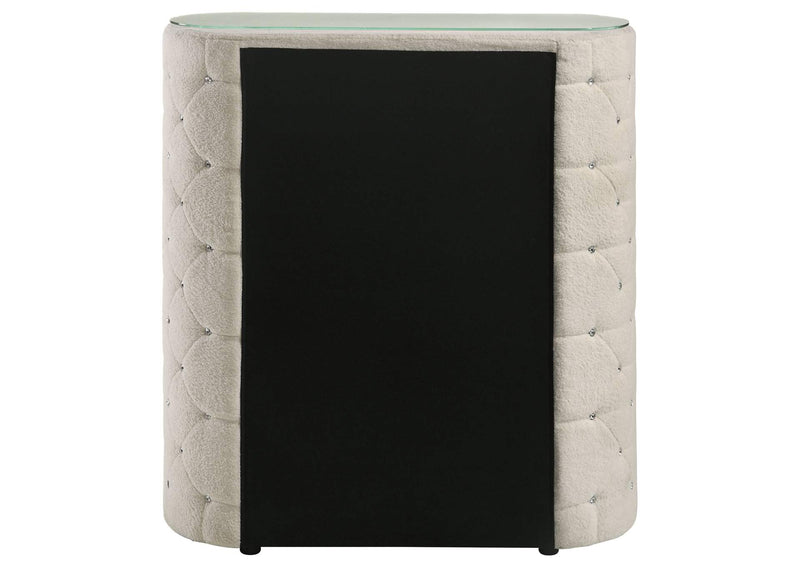 360115 Sonya 5-drawer Upholstered Bedroom Chest of Drawers Ivory
