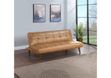 360234 Jenson Upholstered Tufted Convertible Sofa Bed Saddle Brown