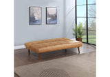360234 Jenson Upholstered Tufted Convertible Sofa Bed Saddle Brown