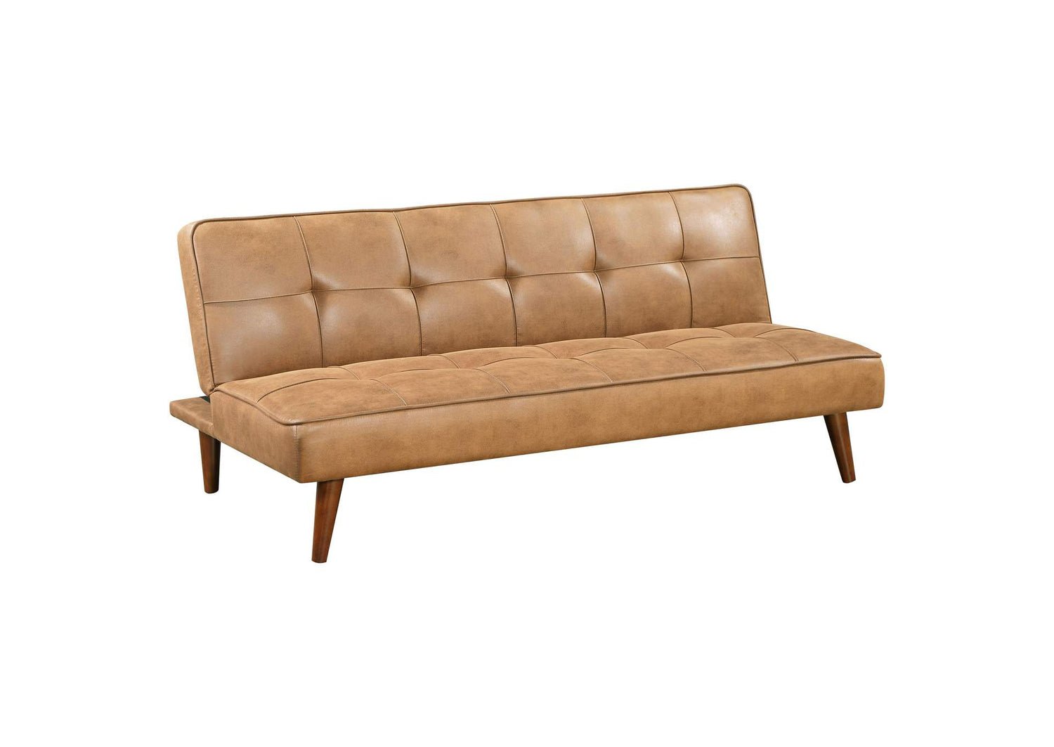 Jenson Upholstered Tufted Convertible Sofa Bed Saddle Brown