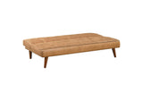 360234 Jenson Upholstered Tufted Convertible Sofa Bed Saddle Brown