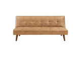 360234 Jenson Upholstered Tufted Convertible Sofa Bed Saddle Brown