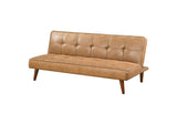 360234 Jenson Upholstered Tufted Convertible Sofa Bed Saddle Brown