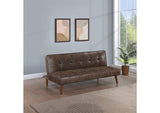 360237 Jenson Upholstered Tufted Convertible Sofa Bed Dark Coffee