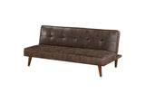 360237 Jenson Upholstered Tufted Convertible Sofa Bed Dark Coffee