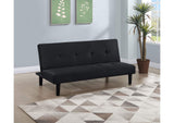360238 Stanford Upholstered Tufted Convertible Sofa Bed Black