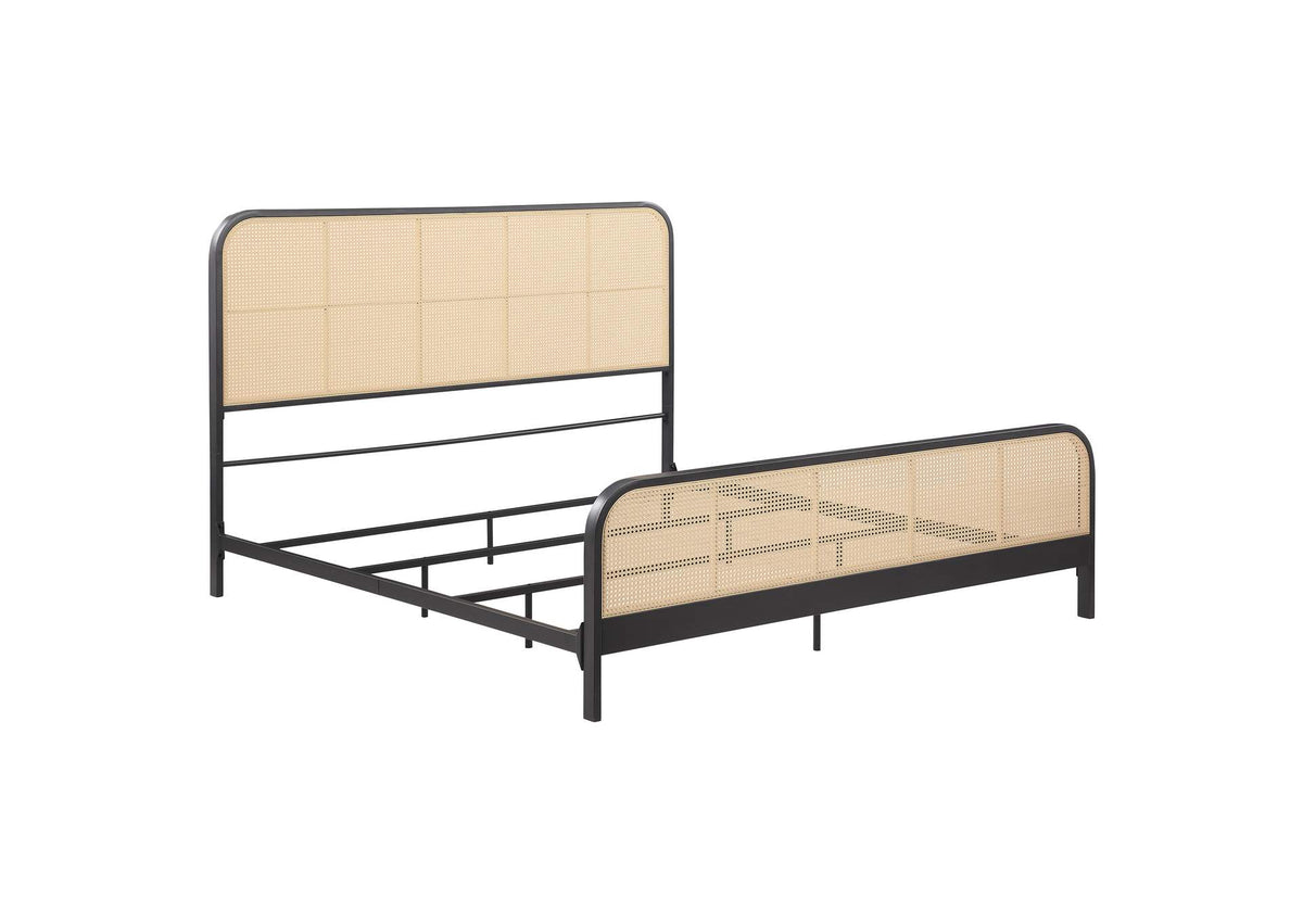 360250KE Lanewood Open Cane Webbing Metal Eastern King Bed Black