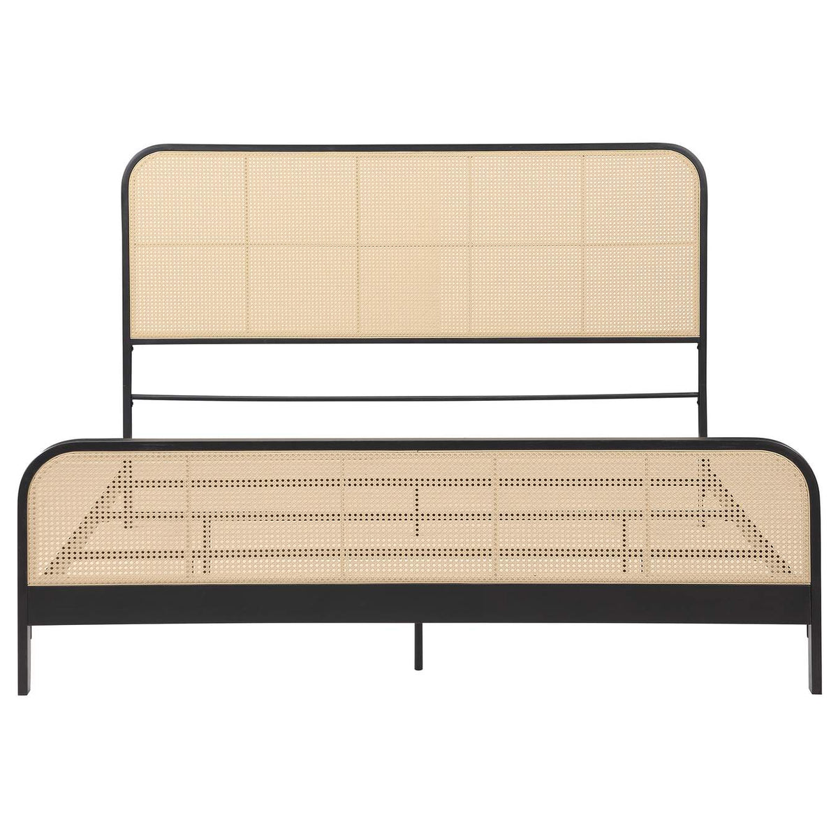 360250KE Lanewood Open Cane Webbing Metal Eastern King Bed Black