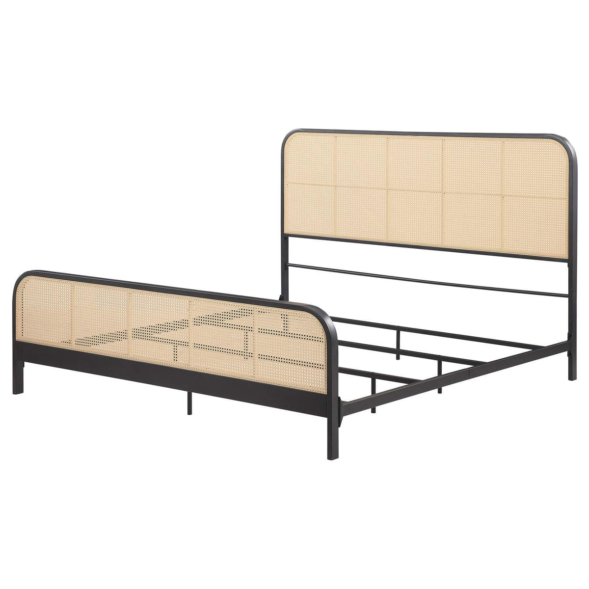 360250KE Lanewood Open Cane Webbing Metal Eastern King Bed Black