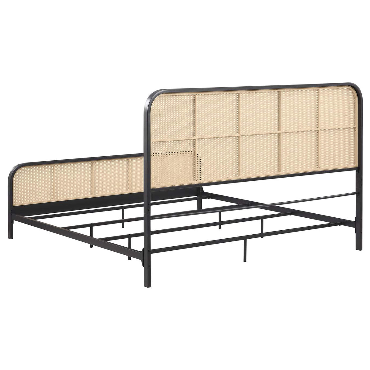 360250KE Lanewood Open Cane Webbing Metal Eastern King Bed Black
