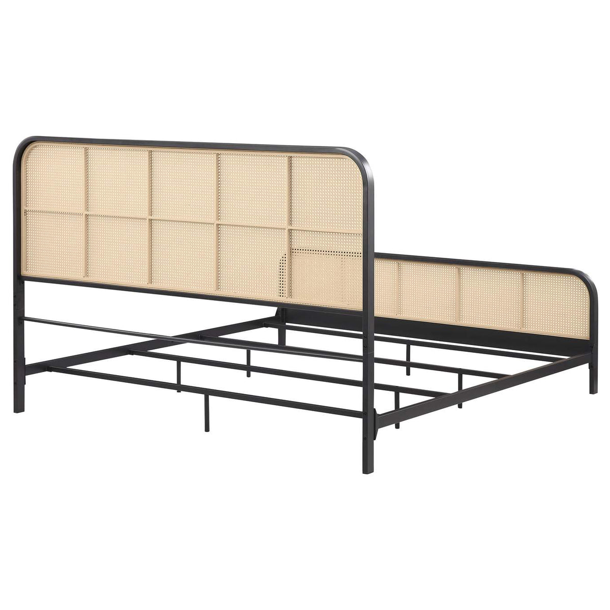 360250KE Lanewood Open Cane Webbing Metal Eastern King Bed Black