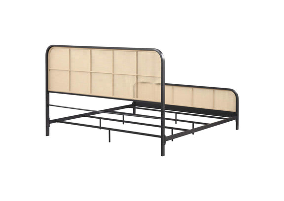 360250KE Lanewood Open Cane Webbing Metal Eastern King Bed Black