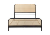 360250Q Lanewood Open Cane Webbing Metal Queen Bed Black
