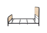 360250Q Lanewood Open Cane Webbing Metal Queen Bed Black