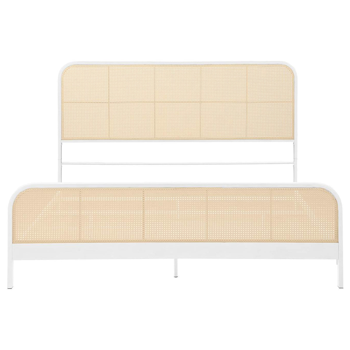 360251KE Lanewood Open Cane Webbing Metal Eastern King Bed White