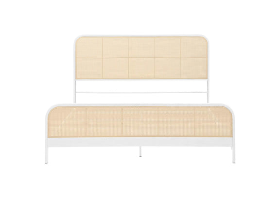 360251KE Lanewood Open Cane Webbing Metal Eastern King Bed White
