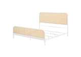 360251KE Lanewood Open Cane Webbing Metal Eastern King Bed White