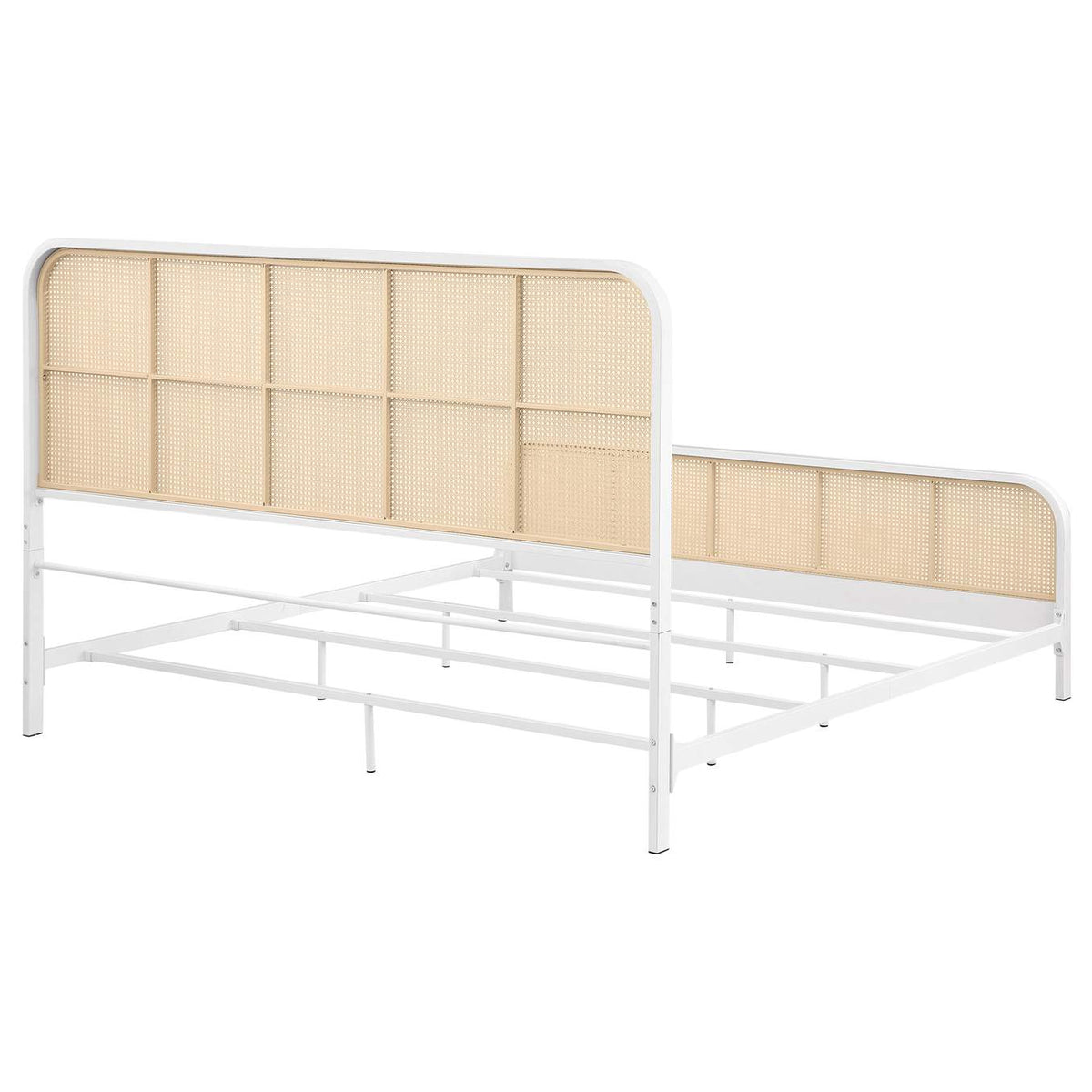 360251KE Lanewood Open Cane Webbing Metal Eastern King Bed White