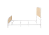 360251Q Lanewood Open Cane Webbing Metal Queen Bed White