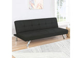 360281 Joel Upholstered Tufted Convertible Sofa Bed Black