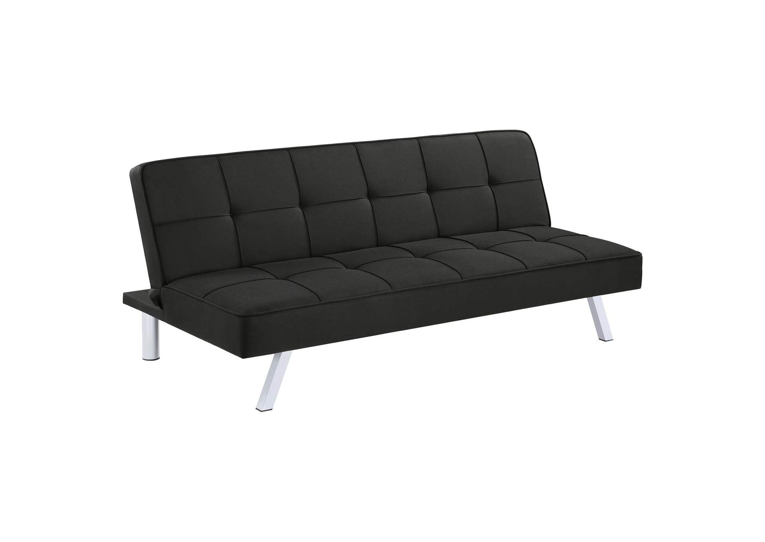Joel Upholstered Tufted Convertible Sofa Bed Black