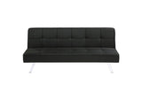 360281 Joel Upholstered Tufted Convertible Sofa Bed Black