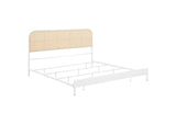360301KE Amherst Radio Weave Rattan Metal Eastern King Bed White