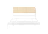 360301KE Amherst Radio Weave Rattan Metal Eastern King Bed White