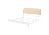360301KE Amherst Radio Weave Rattan Metal Eastern King Bed White