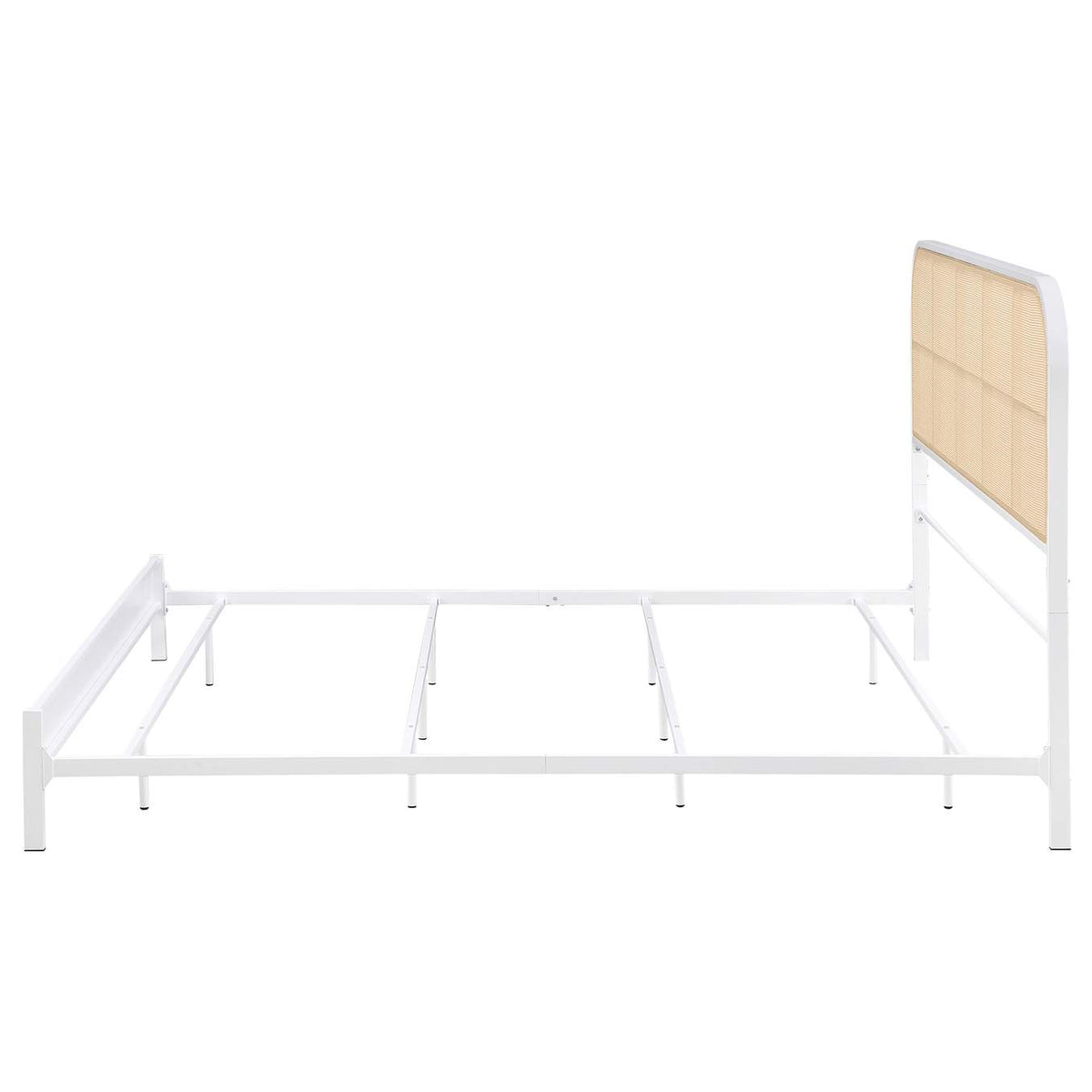 360301KE Amherst Radio Weave Rattan Metal Eastern King Bed White