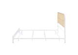360301KE Amherst Radio Weave Rattan Metal Eastern King Bed White