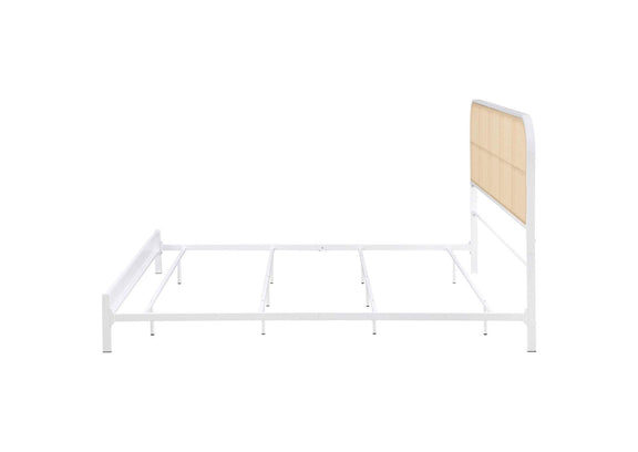 360301KE Amherst Radio Weave Rattan Metal Eastern King Bed White