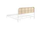 360301KE Amherst Radio Weave Rattan Metal Eastern King Bed White