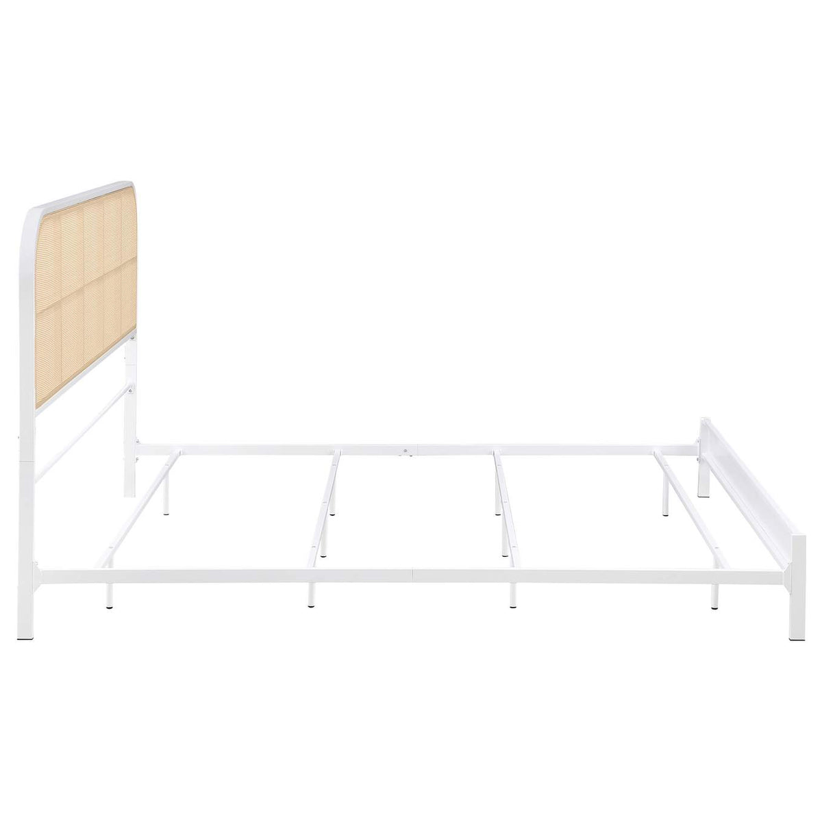 360301KE Amherst Radio Weave Rattan Metal Eastern King Bed White