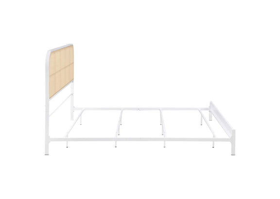 360301KE Amherst Radio Weave Rattan Metal Eastern King Bed White